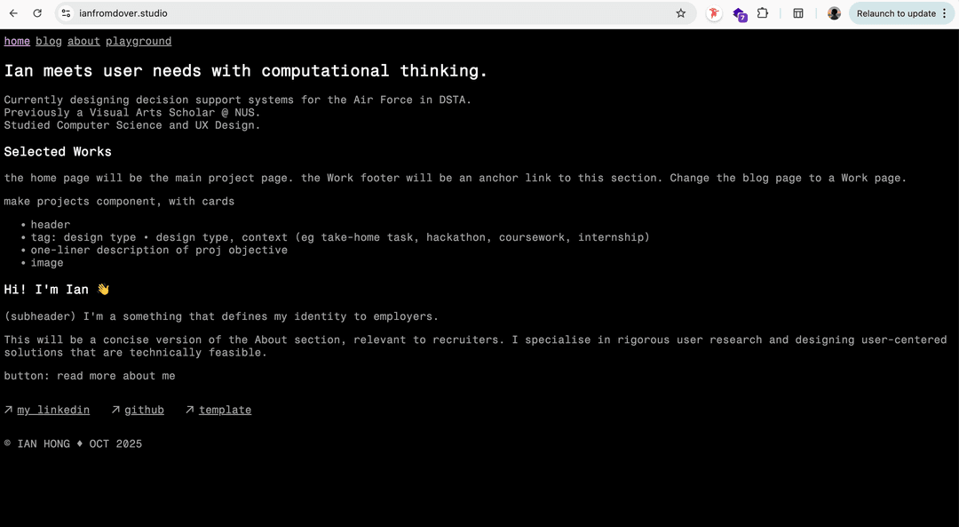 How the website looks like in Sep 2025